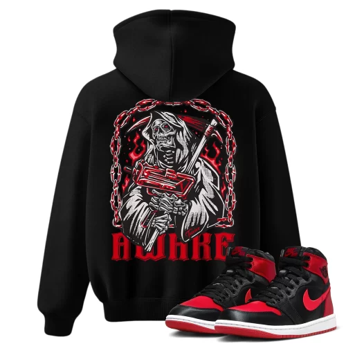 TeeVivo Hoodie Match Air Jordan 1 High OG Satin Bred Awake – Air Jordan 1 Hoodie, AJ1 Hoodie