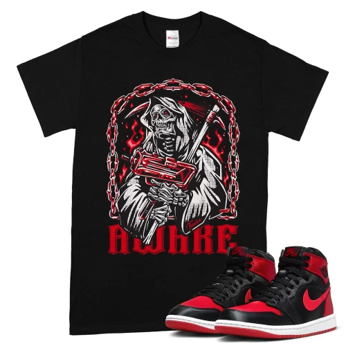 TeeVivo T-Shirt Match Air Jordan 1 High OG Satin Bred Awake – Air Jordan 1 Shirt, AJ1 Shirt