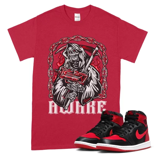 TeeVivo T-Shirt Match Air Jordan 1 High OG Satin Bred Awake – Air Jordan 1 Shirt, AJ1 Shirt