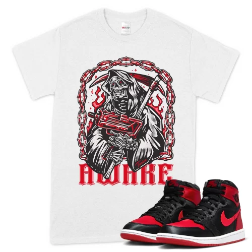 TeeVivo T-Shirt Match Air Jordan 1 High OG Satin Bred Awake – Air Jordan 1 Shirt, AJ1 Shirt