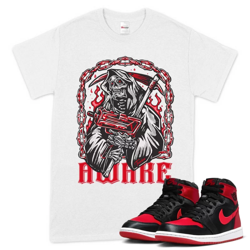 TeeVivo T-Shirt Match Air Jordan 1 High OG Satin Bred Awake – Air Jordan 1 Shirt, AJ1 Shirt