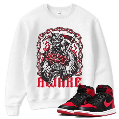 TeeVivo Sweatshirt Match Air Jordan 1 High OG Satin Bred Awake – Air Jordan 1 Sweatshirt, AJ1 Sweatshirt