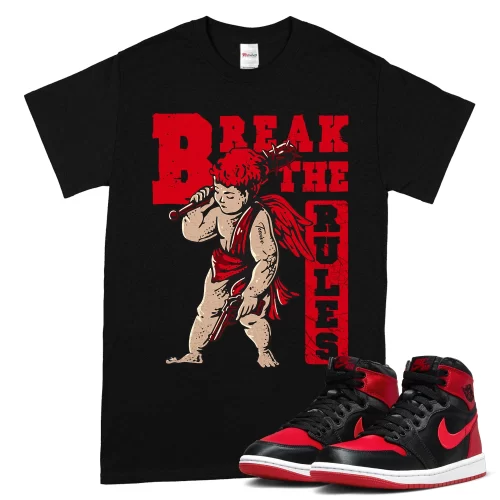 TeeVivo T-Shirt Match Air Jordan 1 High OG Satin Bred Break the rules – Air Jordan 1 Shirt, AJ1 Shirt