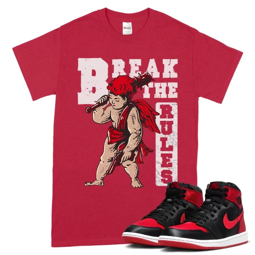 TeeVivo T-Shirt Match Air Jordan 1 High OG Satin Bred Break the rules – Air Jordan 1 Shirt, AJ1 Shirt