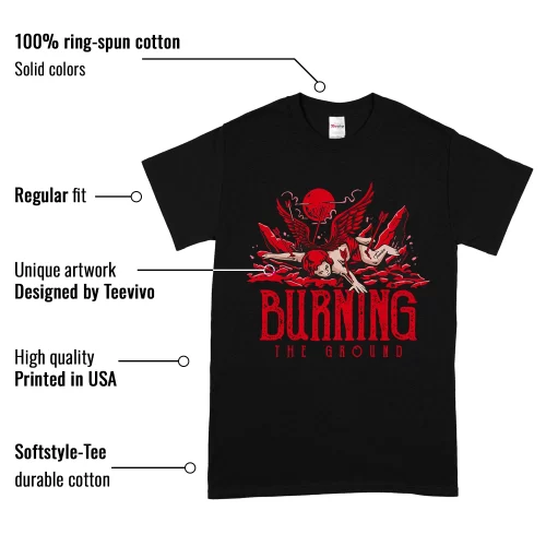 TeeVivo T-Shirt Match Air Jordan 1 High OG Satin Bred Burning the ground – Air Jordan 1 Shirt, AJ1 Shirt
