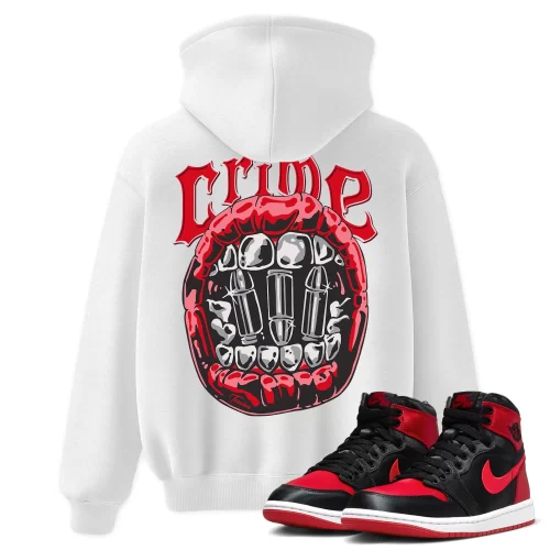 TeeVivo Hoodie Match Air Jordan 1 High OG Satin Bred Crime – Air Jordan 1 Hoodie, AJ1 Hoodie