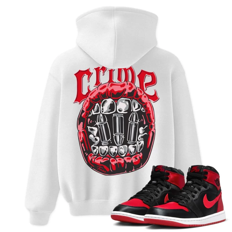 TeeVivo Hoodie Match Air Jordan 1 High OG Satin Bred Crime – Air Jordan 1 Hoodie, AJ1 Hoodie