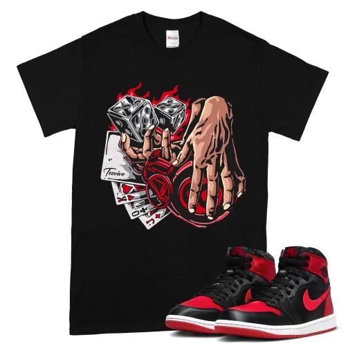 TeeVivo T-Shirt Match Air Jordan 1 High OG Satin Bred Gambling – Air Jordan 1 Shirt, AJ1 Shirt