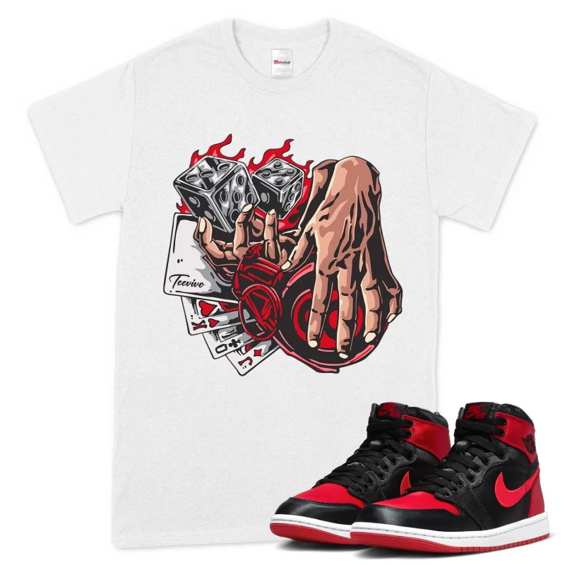 TeeVivo T-Shirt Match Air Jordan 1 High OG Satin Bred Gambling – Air Jordan 1 Shirt, AJ1 Shirt