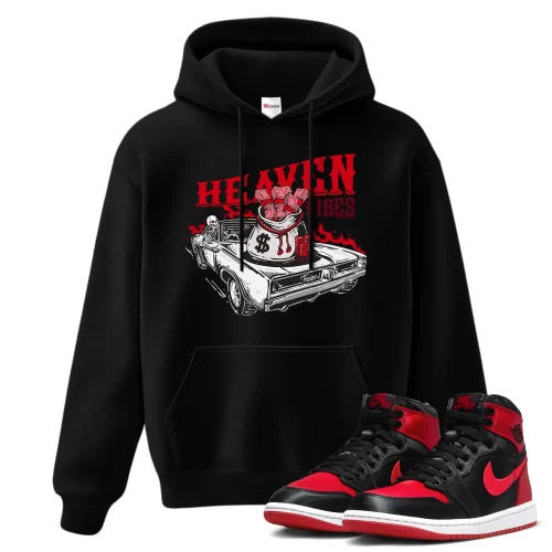 TeeVivo Hoodie Match Air Jordan 1 High OG Satin Bred Heaven vibes – Air Jordan 1 Hoodie, AJ1 Hoodie