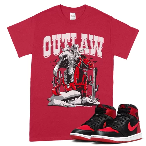TeeVivo T-Shirt Match Air Jordan 1 High OG Satin Bred Outlaw – Air Jordan 1 Shirt, AJ1 Shirt