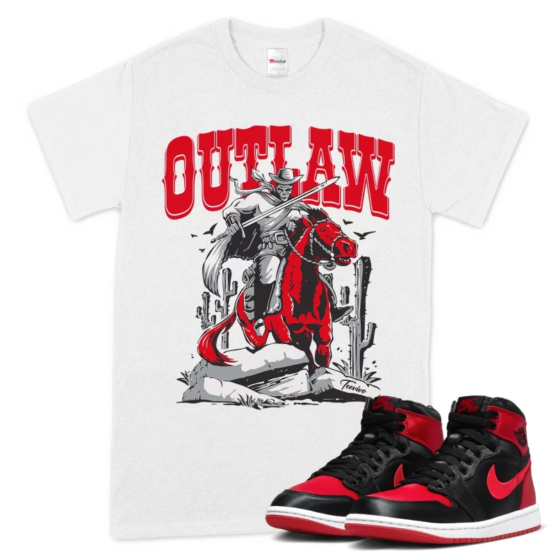 TeeVivo T-Shirt Match Air Jordan 1 High OG Satin Bred Outlaw – Air Jordan 1 Shirt, AJ1 Shirt