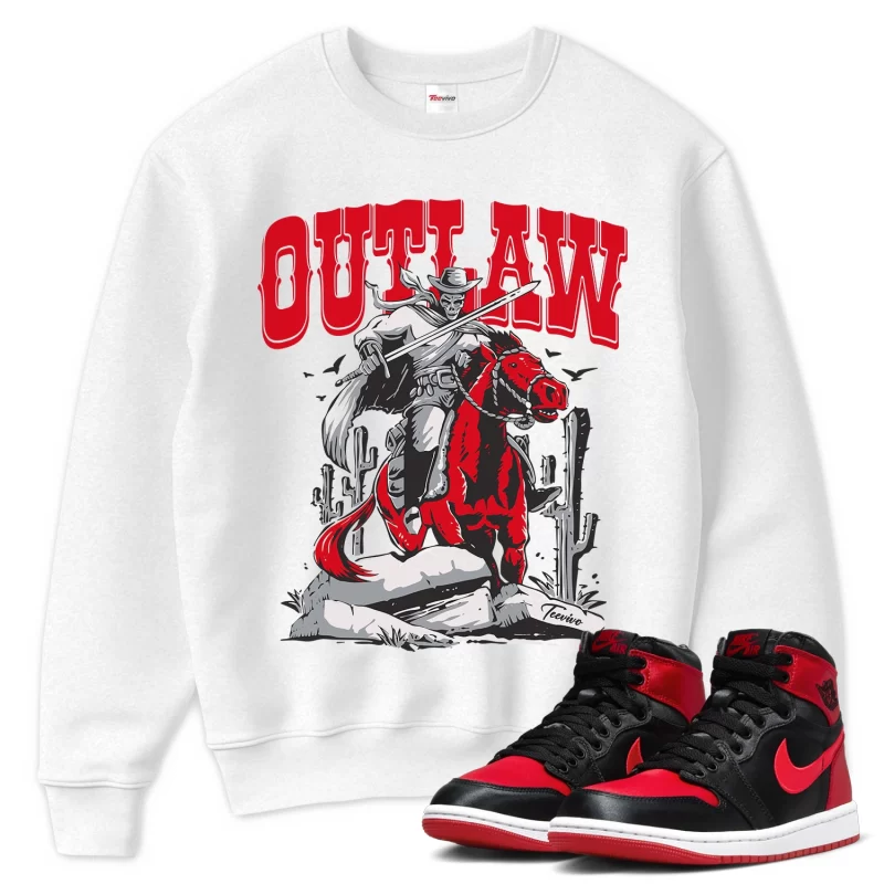 TeeVivo Sweatshirt Match Air Jordan 1 High OG Satin Bred Outlaw – Air Jordan 1 Sweatshirt, AJ1 Sweatshirt