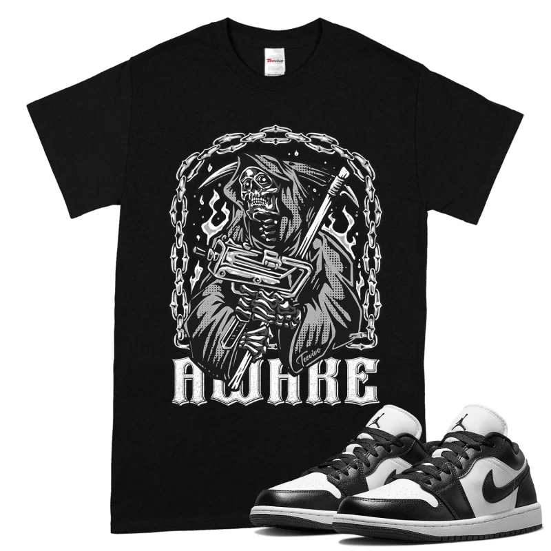 TeeVivo T-Shirt Match Air Jordan 1 Low Panda Awake – Air Jordan 1 Shirt, AJ1 Shirt