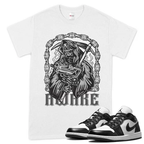 TeeVivo T-Shirt Match Air Jordan 1 Low Panda Awake – Air Jordan 1 Shirt, AJ1 Shirt