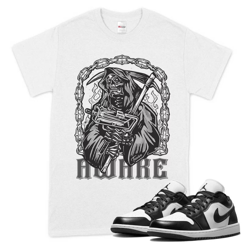 TeeVivo T-Shirt Match Air Jordan 1 Low Panda Awake – Air Jordan 1 Shirt, AJ1 Shirt