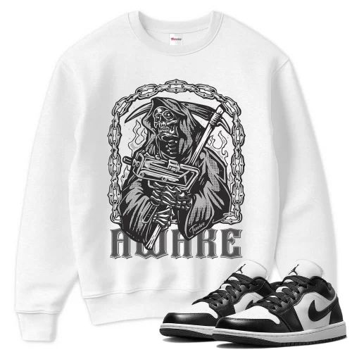 TeeVivo Sweatshirt Match Air Jordan 1 Low Panda Awake – Air Jordan 1 Sweatshirt, AJ1 Sweatshirt