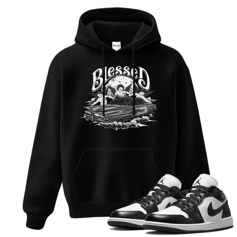 TeeVivo Hoodie Match Air Jordan 1 Low Panda Blessed – Air Jordan 1 Hoodie, AJ1 Hoodie