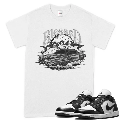 TeeVivo T-Shirt Match Air Jordan 1 Low Panda Blessed – Air Jordan 1 Shirt, AJ1 Shirt