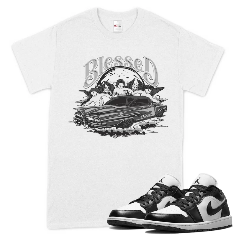 TeeVivo T-Shirt Match Air Jordan 1 Low Panda Blessed – Air Jordan 1 Shirt, AJ1 Shirt