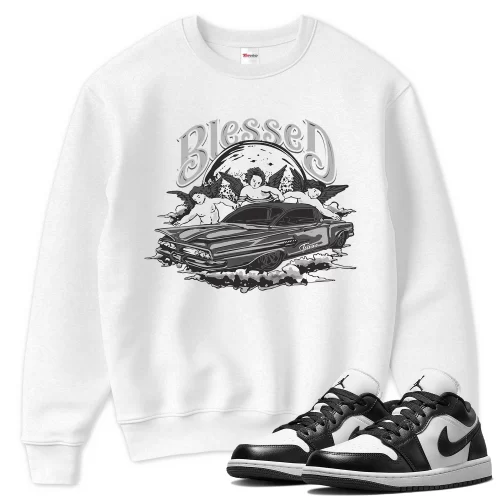 TeeVivo Sweatshirt Match Air Jordan 1 Low Panda Blessed – Air Jordan 1 Sweatshirt, AJ1 Sweatshirt