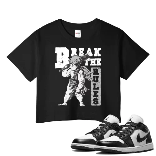 TeeVivo Crop Top Match Air Jordan 1 Low Panda Break the rules – Air Jordan 1 Crop Top, AJ1 Crop Top