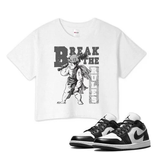 TeeVivo Crop Top Match Air Jordan 1 Low Panda Break the rules – Air Jordan 1 Crop Top, AJ1 Crop Top