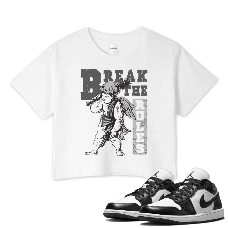 TeeVivo Crop Top Match Air Jordan 1 Low Panda Break the rules – Air Jordan 1 Crop Top, AJ1 Crop Top