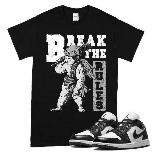 TeeVivo T-Shirt Match Air Jordan 1 Low Panda Break the rules – Air Jordan 1 Shirt, AJ1 Shirt