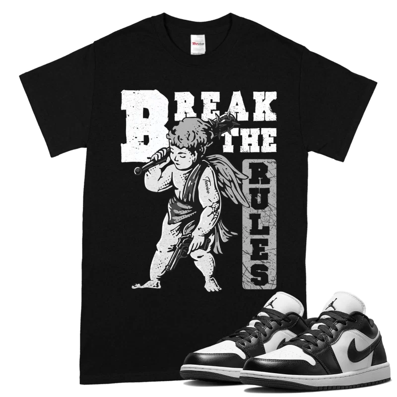 TeeVivo T-Shirt Match Air Jordan 1 Low Panda Break the rules – Air Jordan 1 Shirt, AJ1 Shirt