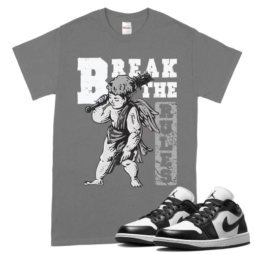 TeeVivo T-Shirt Match Air Jordan 1 Low Panda Break the rules – Air Jordan 1 Shirt, AJ1 Shirt