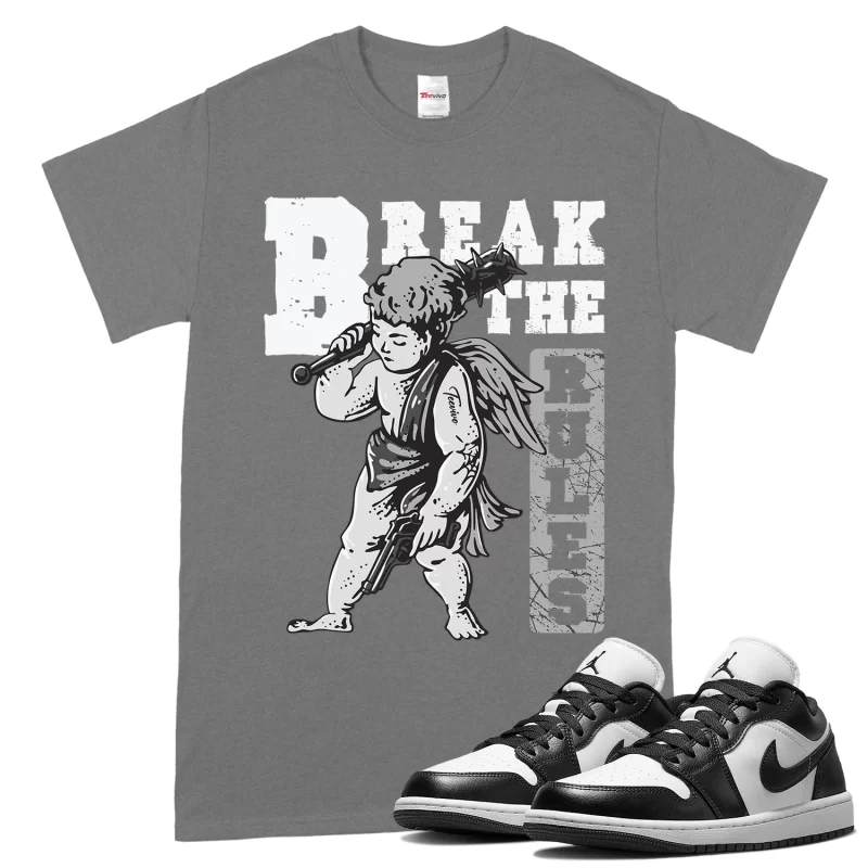 TeeVivo T-Shirt Match Air Jordan 1 Low Panda Break the rules – Air Jordan 1 Shirt, AJ1 Shirt