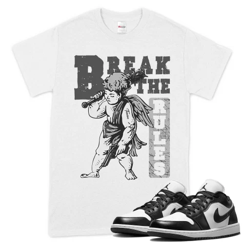 TeeVivo T-Shirt Match Air Jordan 1 Low Panda Break the rules – Air Jordan 1 Shirt, AJ1 Shirt
