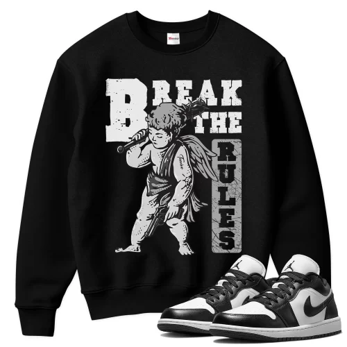 TeeVivo Sweatshirt Match Air Jordan 1 Low Panda Break the rules – Air Jordan 1 Sweatshirt, AJ1 Sweatshirt