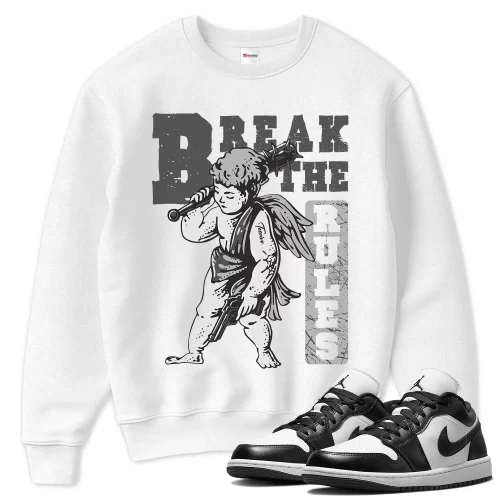 TeeVivo Sweatshirt Match Air Jordan 1 Low Panda Break the rules – Air Jordan 1 Sweatshirt, AJ1 Sweatshirt