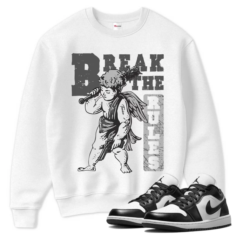 TeeVivo Sweatshirt Match Air Jordan 1 Low Panda Break the rules – Air Jordan 1 Sweatshirt, AJ1 Sweatshirt