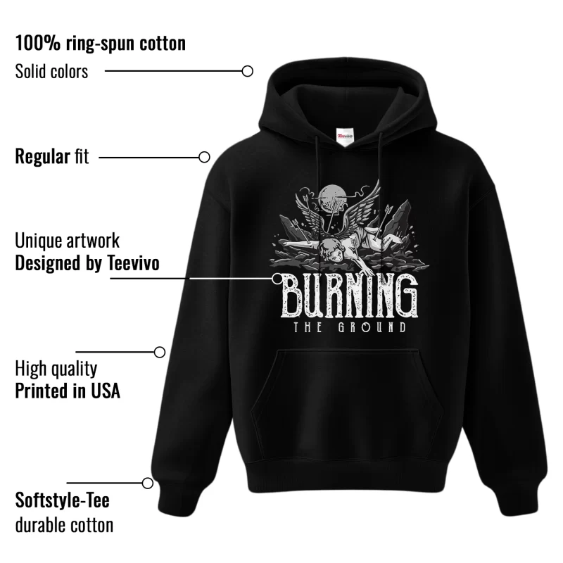 TeeVivo Hoodie Match Air Jordan 1 Low Panda Burning the ground – Air Jordan 1 Hoodie, AJ1 Hoodie