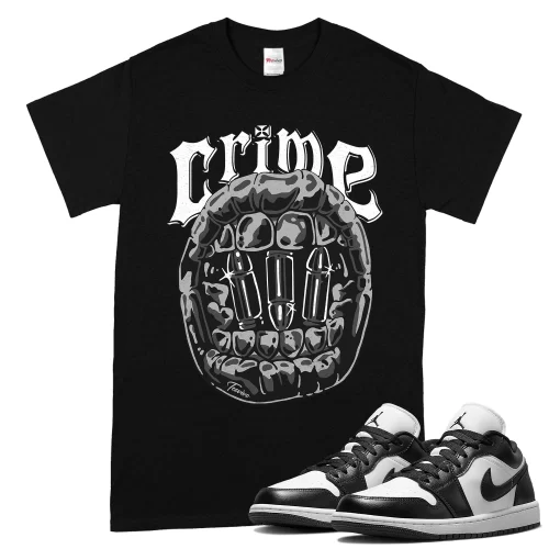 TeeVivo T-Shirt Match Air Jordan 1 Low Panda Crime – Air Jordan 1 Shirt, AJ1 Shirt
