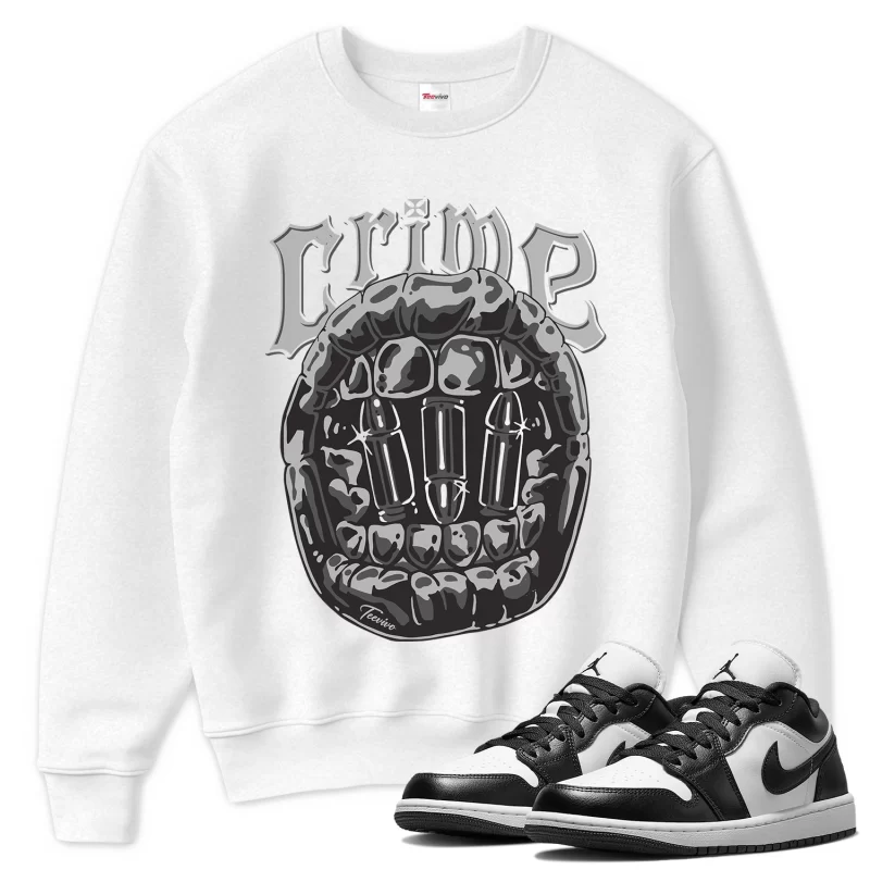TeeVivo Sweatshirt Match Air Jordan 1 Low Panda Crime – Air Jordan 1 Sweatshirt, AJ1 Sweatshirt