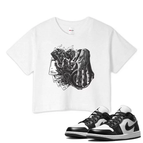 TeeVivo Crop Top Match Air Jordan 1 Low Panda Gambling – Air Jordan 1 Crop Top, AJ1 Crop Top