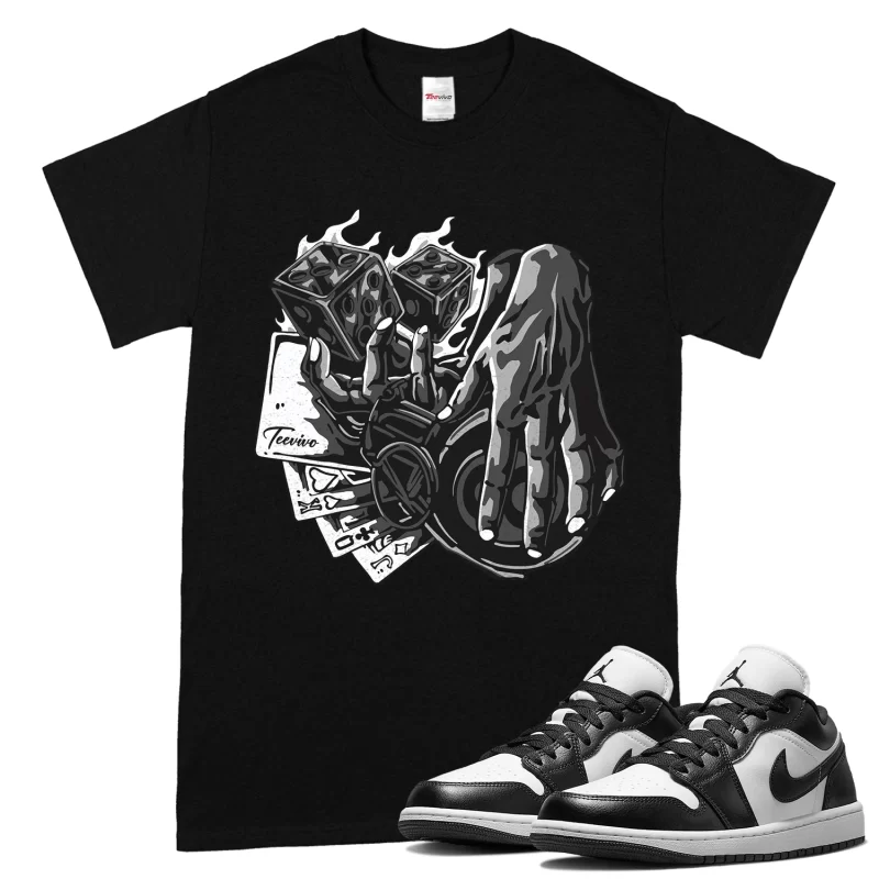 TeeVivo T-Shirt Match Air Jordan 1 Low Panda Gambling – Air Jordan 1 Shirt, AJ1 Shirt