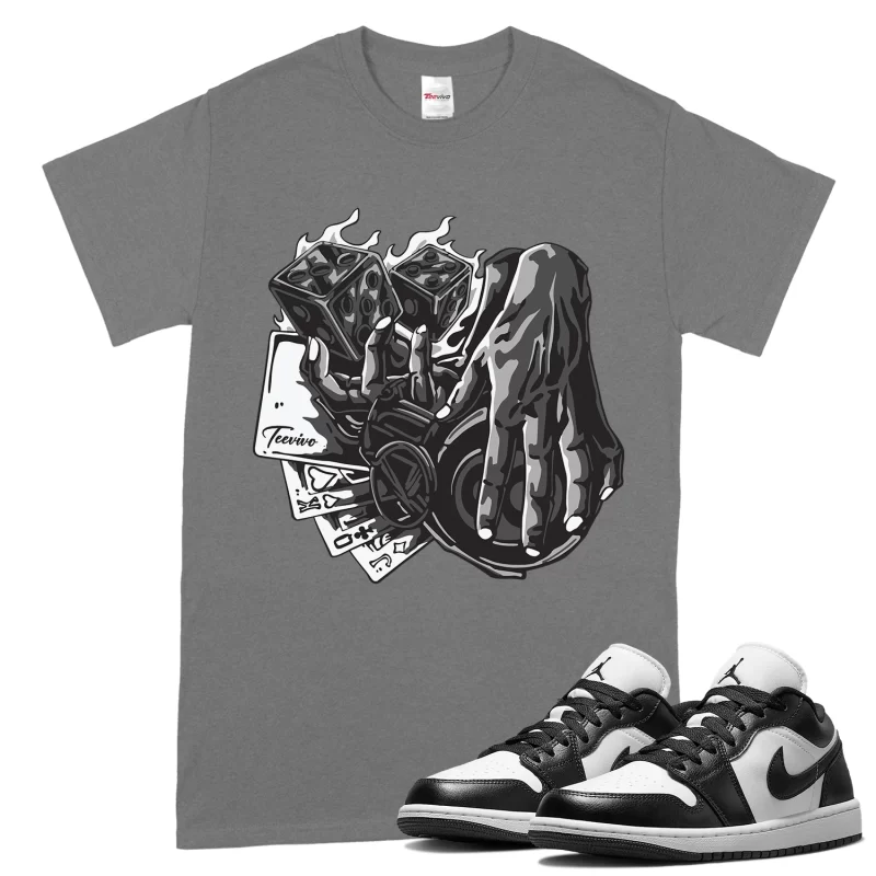 TeeVivo T-Shirt Match Air Jordan 1 Low Panda Gambling – Air Jordan 1 Shirt, AJ1 Shirt
