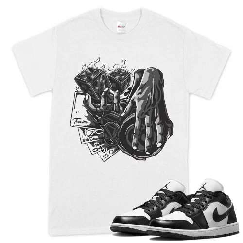 TeeVivo T-Shirt Match Air Jordan 1 Low Panda Gambling – Air Jordan 1 Shirt, AJ1 Shirt