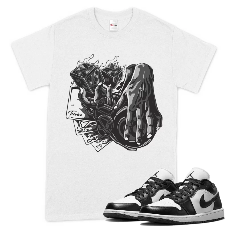 TeeVivo T-Shirt Match Air Jordan 1 Low Panda Gambling – Air Jordan 1 Shirt, AJ1 Shirt