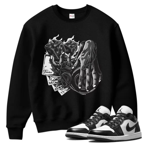 TeeVivo Sweatshirt Match Air Jordan 1 Low Panda Gambling – Air Jordan 1 Sweatshirt, AJ1 Sweatshirt