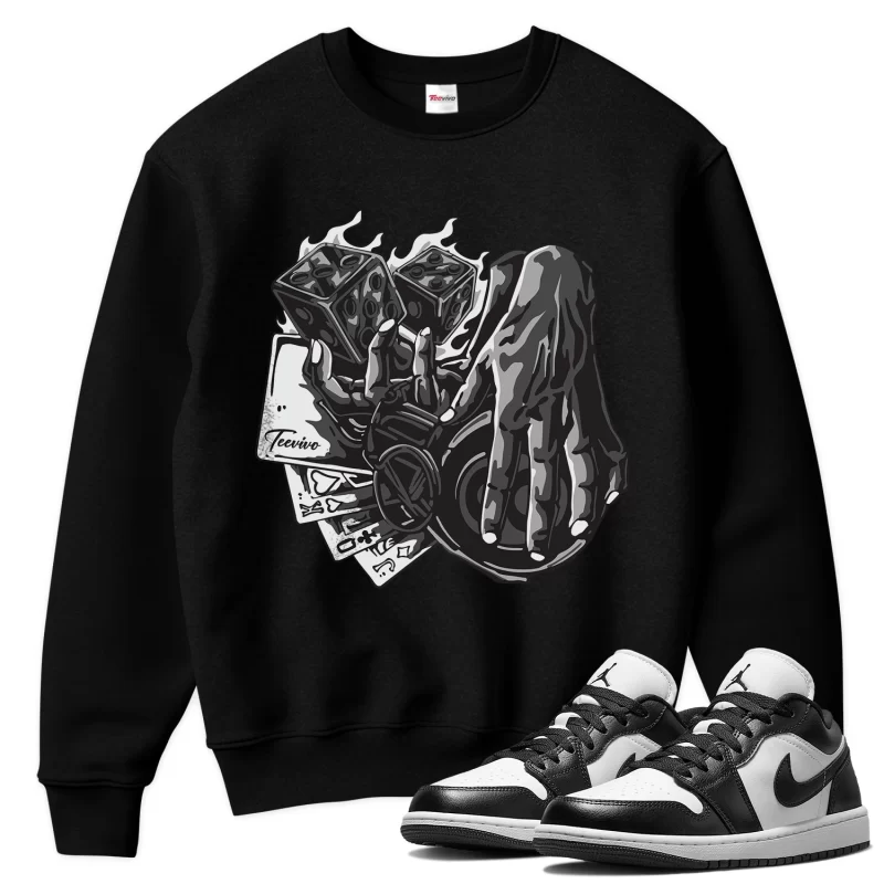 TeeVivo Sweatshirt Match Air Jordan 1 Low Panda Gambling – Air Jordan 1 Sweatshirt, AJ1 Sweatshirt