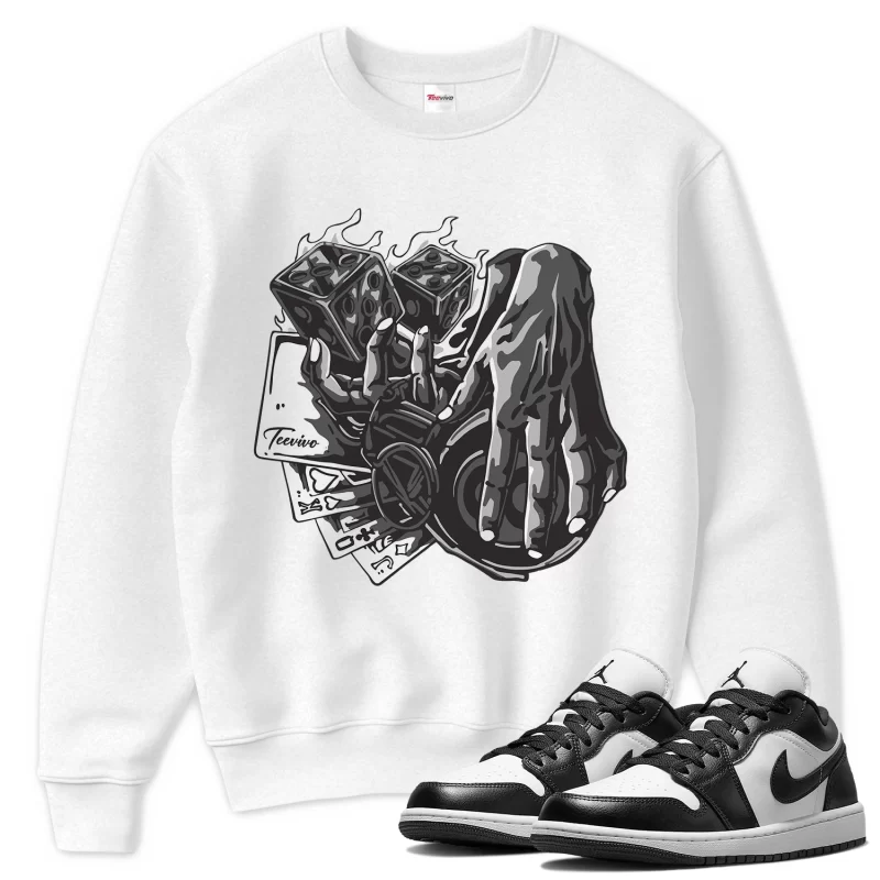 TeeVivo Sweatshirt Match Air Jordan 1 Low Panda Gambling – Air Jordan 1 Sweatshirt, AJ1 Sweatshirt