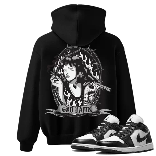 TeeVivo Hoodie Match Air Jordan 1 Low Panda God Daaamn – Air Jordan 1 Hoodie, AJ1 Hoodie