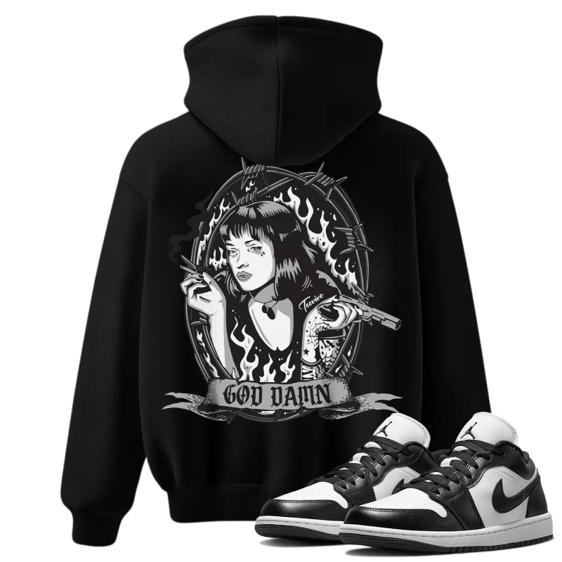 TeeVivo Hoodie Match Air Jordan 1 Low Panda God Daaamn – Air Jordan 1 Hoodie, AJ1 Hoodie