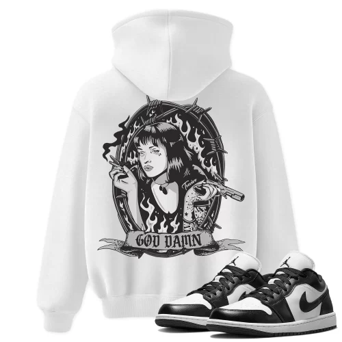 TeeVivo Hoodie Match Air Jordan 1 Low Panda God Daaamn – Air Jordan 1 Hoodie, AJ1 Hoodie